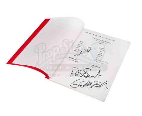 A production-used script autographed by three key cast members of  Gene Roddenberry's sci-fi series Star Trek: The Next Gener
