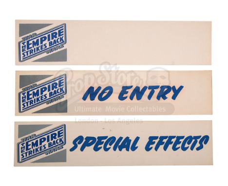 A set of door signs from Irvin Kershner's Star Wars: The Empire Strikes Back. Signs would have adorned the door of each depar