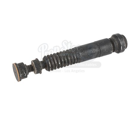 An Obi-Wan Kenobi first-turned wooden prototype lightsaber, from the production of George Lucas' Star Wars: A New Hope. The l