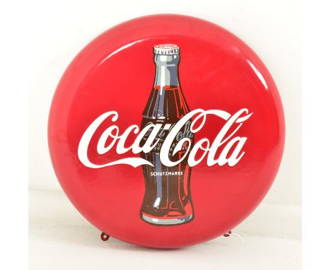 Coca-Cola - A German vintage 20th century point of sale shop front advertising porcelain enamel Coca-Cola wall sign. The sign