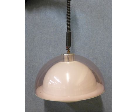 A vintage Robert Walsh pink perspex pendant ceiling light, circa 1970's 