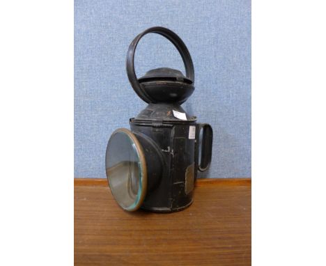 A L.N.E.R. railway lamp, marked Sutton on Sea 