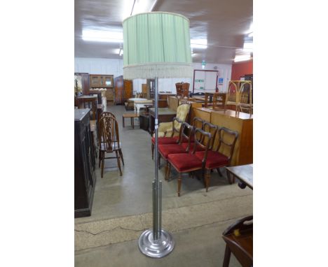 An Art Deco chrome floor standing lamp 