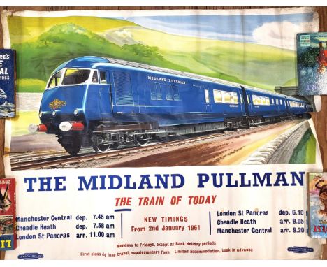 The Midland Pullman poster 1961 121cm x 125cmEdges need restoration. There are four brown stains above the wording ‘London St