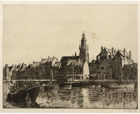 Ian Strang (1886-1952)
Port Town, 1913
signed and dated in pencil (in the margin)
etching
30 x 37cm.