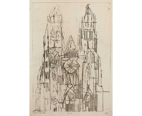 Bernard Kay (1927-2021)
Tours Cathedral, 1957
11 etching proof state prints
with various colour schemes and inscriptions
with