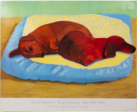 David Hockney (b.1937)
Dog Paintings, 1995
for Salts Mill
off-set lithograph
53 x 64cm, unframed.Minor crinkles to surface, n