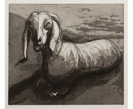Manner of Nicola Hicks (b.1960)
Prone Goat
indistinctly signed (to reverse)
etching
28 x 30cm.