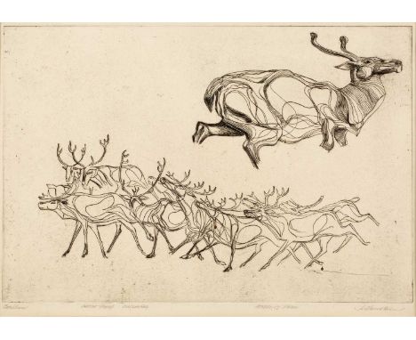 Atelier 17 School
Study of Deer
indistinctly signed and inscribed in pencil (in the margin)
etching
27 x 40cm.
