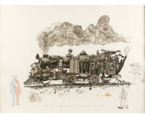 Chris Orr (b.1943)
Men of Steam, While Others Sleep, 1989
artist's proof, signed and dated in pencil (in the margin)
etching 