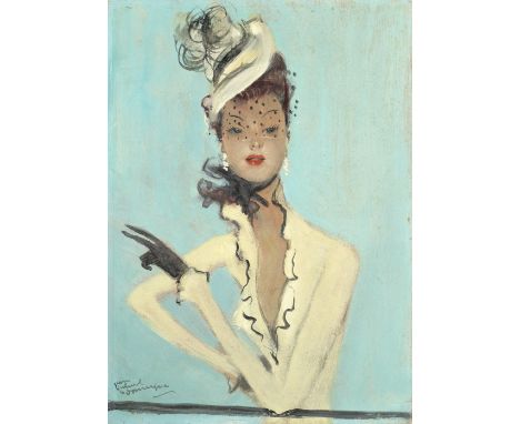 Jean-Gabriel Domergue (French, 1889-1962)Portrait of a lady signed 'Jean/Gabriel/Domergue' (lower left)oil on board33 x 24.2c