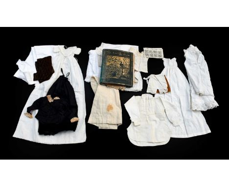 A Victorian Scrap Album Inscribed 'To Winnie a Present from Leeds, Sept 26th 1891' Enclosing Various School Girl Sample Sewin