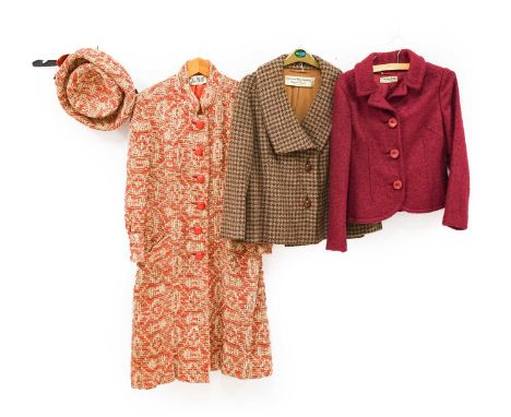 Christian Dior London Modele Original Brown and Black-Checked Wool Swing-Style Jacket, with deep wide collar, long sleeves wi