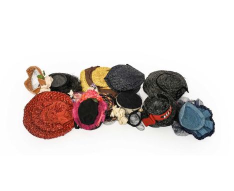 Assorted Circa 1930/50s Mainly Straw Hats, comprising a Original Warner Bros Studio Style Designed by Caspar Davis of Hollywo