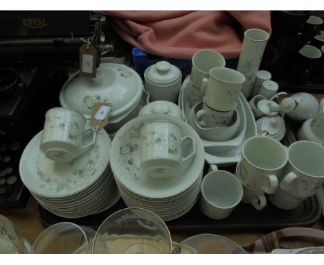 Large principally unused Brazilian 'REAL' white ground china tea and dinner service together with tableware, coasters etc, th