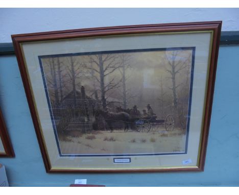 G. Harvey Pony and Trap print  "Granpa's Neighbors" (21 1/2" x 14")