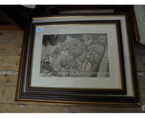 Gilt framed winter scene print, 4 framed sepia photographs of Edwardian scenes and a framed riverside photograph