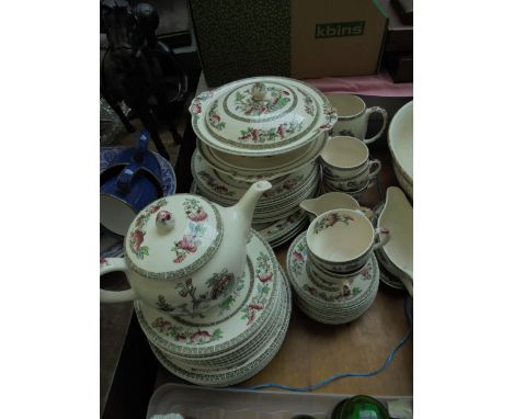 Cream ground Johnson Brothers limestone Indian Tree dinner and part tea service (approx. 54 pieces) 