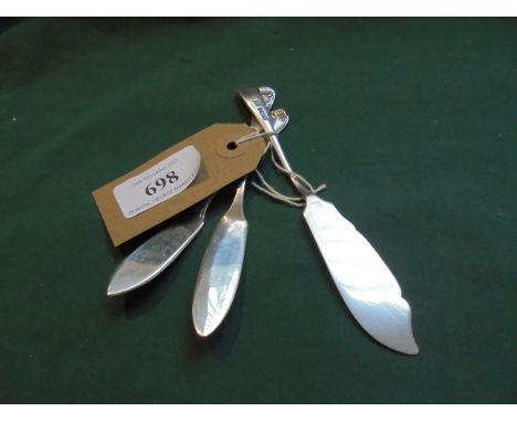 3 vintage silver butter spreaders