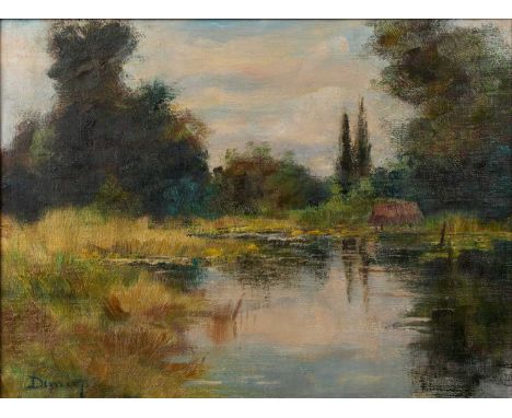 Ronald Ossory Dunlop (1894-1973)The Pond, signed, oil on canvas board, 29 x 39.5cm