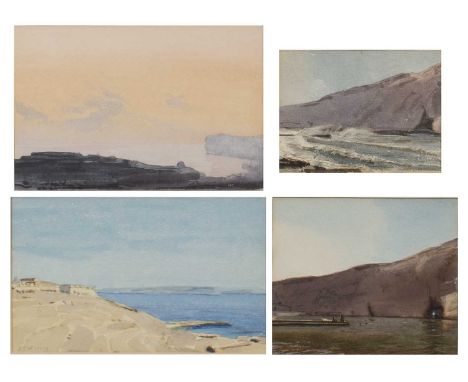 John Newberry (b.1934)Evening Light, Fort Chambray, Gozo, signed, watercolour, 11 x 17.5cm, and three further watercolours by