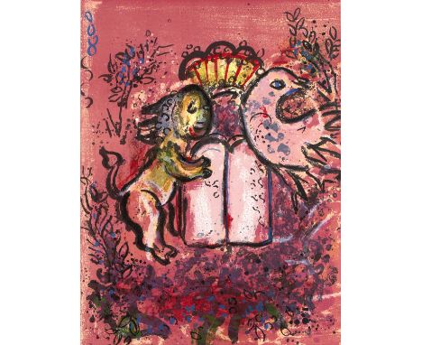 Marc Chagall (1887-1985)Titelblatt Glasmaleri fur Jerusalem, lithograph in colours, Paris 1962, 32 x 24cm