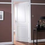 PALLET TO CONTAIN 14 X 61027 Cambridge 2 Panel Smooth Door. Edgebanded 2 Stiles white edgebanded.