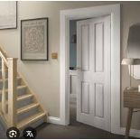 PALLET TO CONTAIN 10 X PAIRS OF U11938 Atherton 4 Panel Smooth pair of fire doors. with square