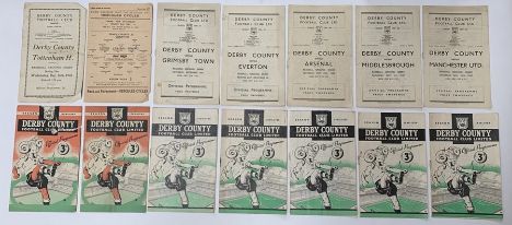A collection of assorted post-war Derby County programmes to include: Tottenham Hotspur 26.12.45; Aston Villa 2.3.46; Grimsby