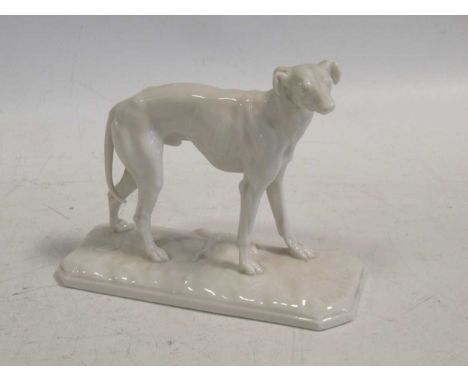 A Nymphenburg model of a whippet or Greyhound 12.5 cm high