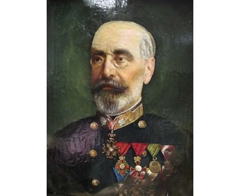 A 19th century Austro-Hungarian portrait of General Major Prinz Festetiez Gustav, oil on canvas, 50.5 x 40cm