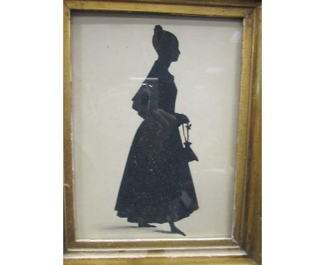 A Regency full length portrait silhouette 22.5 x 16.5cm