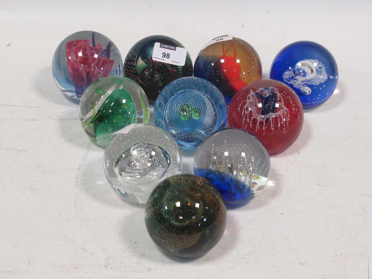 Ten Caithness glass paperweights, numbered limited editions in