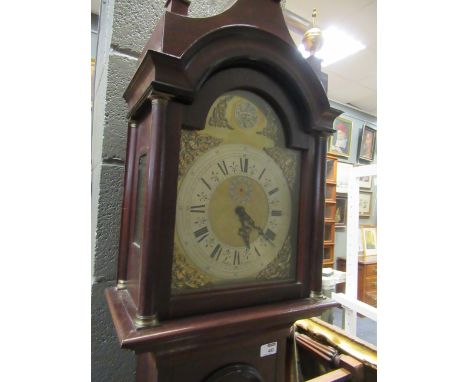 A reproduction chiming grandmother size longcase clock with brass dial, 202cm high