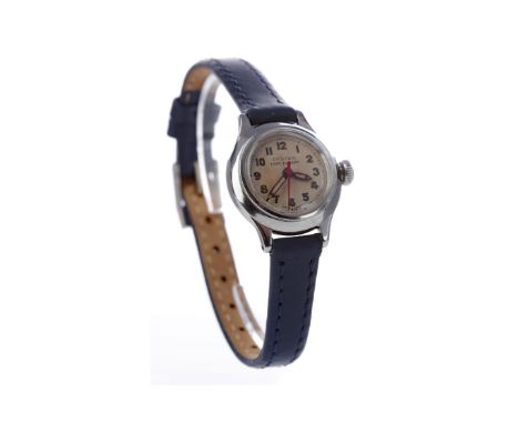 LADY'S ROLEX OYSTER 'LADY DUDLEY' STAINLESS STEEL MANUAL WIND WRIST WATCH, dating to 1943, the round cream dial with Arabic h