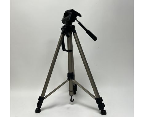 A portable tripod with soft carry case, minimum height of 60cm, maximum 153cm, lightweight and with three rubber feet 