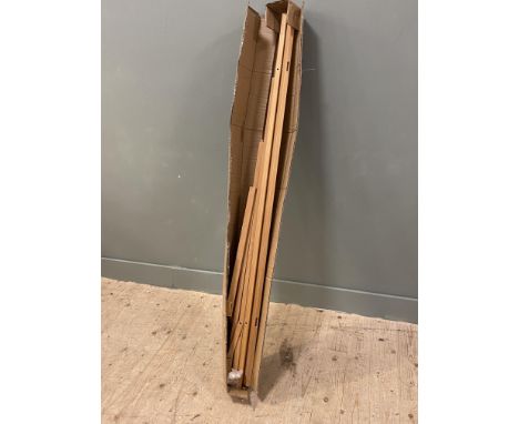 A Dayler-Rowney brand new artist's oak easel in original unassembled in box: h. x 133cm (max x 162cm) l. x 60cm