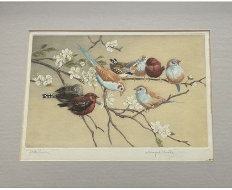 Winifred Austen (British 1876-1964), Little Lovelies, coloured aquatint, signed bottom right, titled bellow, in a glazed wood