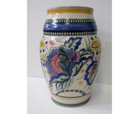 POOLE, Carter Stabler Adams impressed mark, an impressive 35cm floral design vase
