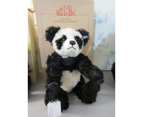 STEIFF BEAR, Panda Bear with growler, mohair, no 661013, 39cm height, with box and COA