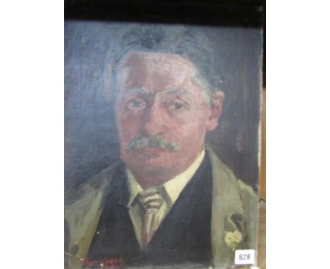 C. LAYS COLLIER ?, oil on canvas "Portrait of Gentleman with moustache", 41cm x 31cm