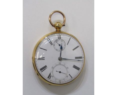 GOLD CASED KEY WIND POCKET WATCH, with secondary dial, movement marked William Dixon, chronometer maker to the Admiralty 45 K