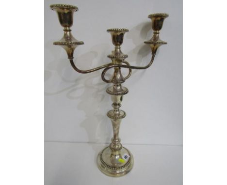 SILVER PLATE, Victorian twin branch, 53cm candelabra with Greyhound Racing trophy inscription