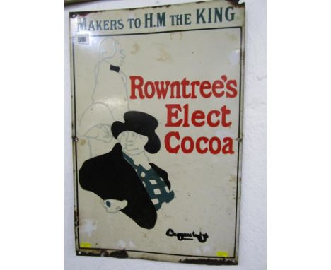 VINTAGE ADVERTISING, enamel sign "Rowntree's Elect Cocoa- Makers to H M The King", 53cm x 36cm