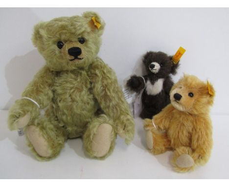 STEIFF, collection of 3 miniature Steiff teddy bears, including Moon teddy bear no 10; Classic 1905 replica teddy bear and 1 