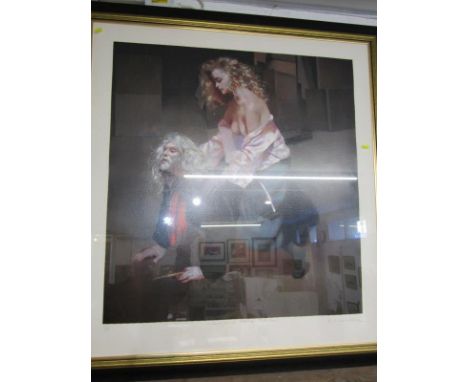 R. O. LENKIEWICZ, signed limited edition print "Painter with Lisa".&nbsp;print in good condition with no visible condition is