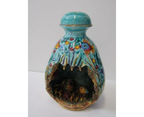 RETRO ITALIAN POTTERY, retro design ornate fish lamp base, 32cm height