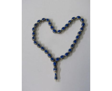 MIDDLE EASTERN PRAYER NECKLACE, silver and enamel prayer necklace