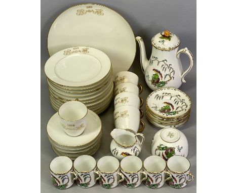 PLANT TUSCAN 15 PIECE COFFEE SERVICE and a Limoges part tea service, 23 pieces, gilt decorated with two sets of monogrammed i