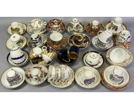 18TH CENTURY &amp; LATER CABINET CUPS &amp; SAUCERS, TEA BOWLS ETC - makers include Royal Worcester, Copeland &amp; Garrett, 